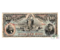 EA22.02-727 Uruguay PS212a 10 Pesos 1897 with Signature RRR Fine (4)